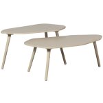 Lot de 2 tables d'appoint en mdf beige