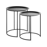 Lot de 2 tables d'appoint noires Lot de 2 tables d'appoint noires