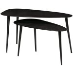 Lot de 2 tables d'appoint triangle métal noir Lot de 2 tables d'appoint triangle métal noir