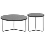 Lot de 2 tables basses effet béton gris Lot de 2 tables basses effet béton gris
