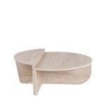 Lot de 2 tables basses effet travertin - beige Lot de 2 tables basses effet travertin - beige