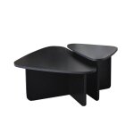 Lot de 2 tables basses formes triangles l90 / l60 cm - noir Lot de 2 tables basses formes triangles l90 / l60 cm - noir