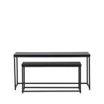 Lot de 2 tables basses gigognes en bois et métal - noir Lot de 2 tables basses gigognes en bois et métal - noir
