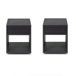 Lot de 2 table de chevet en hêtre noir huilé Lot de 2 table de chevet en hêtre noir huilé