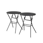 Lot de 2 tables hautes de réception, gris foncé Lot de 2 tables hautes de réception, gris foncé