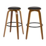 Lot de 2 tabourets de bar 78 cm en cuir synthtique noir