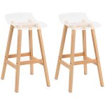 Lot de 2 tabourets de bar design contemporain bois acrylique Lot de 2 tabourets de bar design contemporain bois acrylique