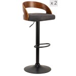 Lot de 2 tabourets de bar en fr�ne et simili cuir