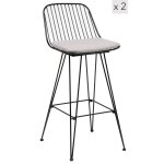 Lot de 2 tabourets de bar industriels en mtal gris