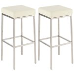 Lot de 2 tabouret de bar avec pieds en pvc et synthetique crme