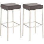 Lot de 2 tabouret de bar avec pieds en pvc et synthetique marron Lot de 2 tabouret de bar avec pieds en pvc et synthetique marron