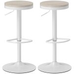 Lot de 2 tabourets de bar pivotants hauteur rglable acier blanc