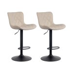 Lot de 2 tabouret de bar pivotant en pvc et synthetique crme