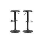 Lot de 2 tabourets de bar r�glables et pivotants noirs