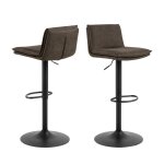 Lot de 2 tabourets de bar rglables sudine et mtal h68 - 89cm - marron