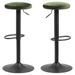 Lot de 2 tabourets de bar avec repose pieds et hauteur rglable