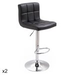 Lot de 2 tabourets de bar en simili cuir noir Lot de 2 tabourets de bar en simili cuir noir