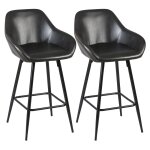 Lot de 2 tabourets de bar simili noir