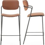 Lot de 2 tabourets de bar en simili rouille Lot de 2 tabourets de bar en simili rouille
