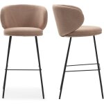 Lot de 2 tabourets de bar en tissu rose p�le