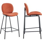 Lot de 2 tabourets de bar en tissu rouille