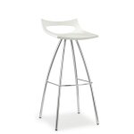 Lot de 2 tabourets design en m�tal blanc
