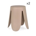 Lot de 2 tabourets en polypropyl�ne ivoire