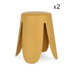 Lot de 2 tabourets en polypropyl�ne moutarde