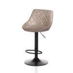 Lot de 2 tabourets en simili cuir marron clair Lot de 2 tabourets en simili cuir marron clair