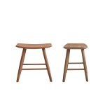 Lot de 2 tabourets en teck massif 45 cm Lot de 2 tabourets en teck massif 45 cm