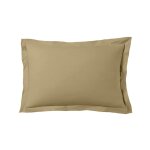 Lot de 2 taies d'oreiller 50x70 cm satin de coton beige