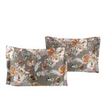 Lot de 2 taies d'oreiller 50x70 cm satin de coton imprim