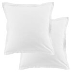 Lot de 2 taies d'oreiller carres coton blanc 63x63 cm