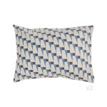 Lot de 2 taies d'oreiller en coton blanc motif bleu gris 50 x 70 cm