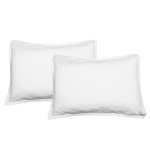 Lot de 2 taies d'oreiller en coton lav bio blanc 50x70 cm