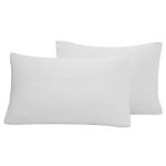 Lot de 2 taies d'oreiller en gaze de coton blanc 50x70 cm