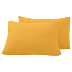 Lot de 2 taies d'oreiller en gaze de coton miel 50x70 cm