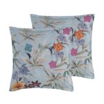 Lot de 2 taies d'oreillers en percale de coto bleu arctic 65x65 cm Lot de 2 taies d'oreillers en percale de coto bleu arctic 65x65 cm