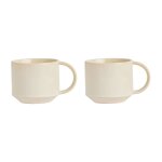 Lot de 2 tasses blanc en terre cuite h7, 5x11x8cm