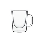 Lot de 2 tasses  caf en verre double paroi, transparent, 30 cl