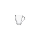 Lot de 2 tasses  caf en verre double paroi, transparent, 32 cl