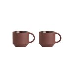 Lot de 2 tasses  espresso marron en terre cuite h5, 5x8, 2x6cm