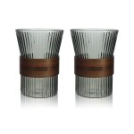 Lot de 2 tasses en verre graphite 250ml