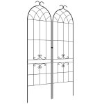 Lot de 2 treillis de jardin - dim. 50l x 181h cm - métal époxy noir Lot de 2 treillis de jardin - dim. 50l x 181h cm - métal époxy noir