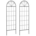 Lot de 2 treillis de jardin - dim. 51l x 152h cm - métal époxy noir Lot de 2 treillis de jardin - dim. 51l x 152h cm - métal époxy noir