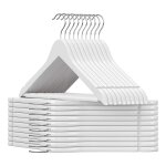 Lot de 20 cintres en bois blanc avec crochets pivotants Lot de 20 cintres en bois blanc avec crochets pivotants
