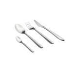 Lot de 24 mnagres en inox argent d