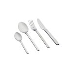 Lot de 24 mnagres en inox argent d
