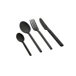 Lot de 24 mnagres en inox noir d