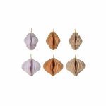 Lot de 24 pendentifs pour arbre de nol en papier 3 couleurs assorties